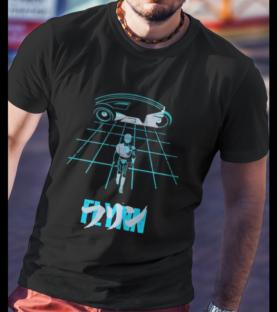 The Grid Rider Light Cycle Tron 1982 Movie Tron Kanji T-Shirt