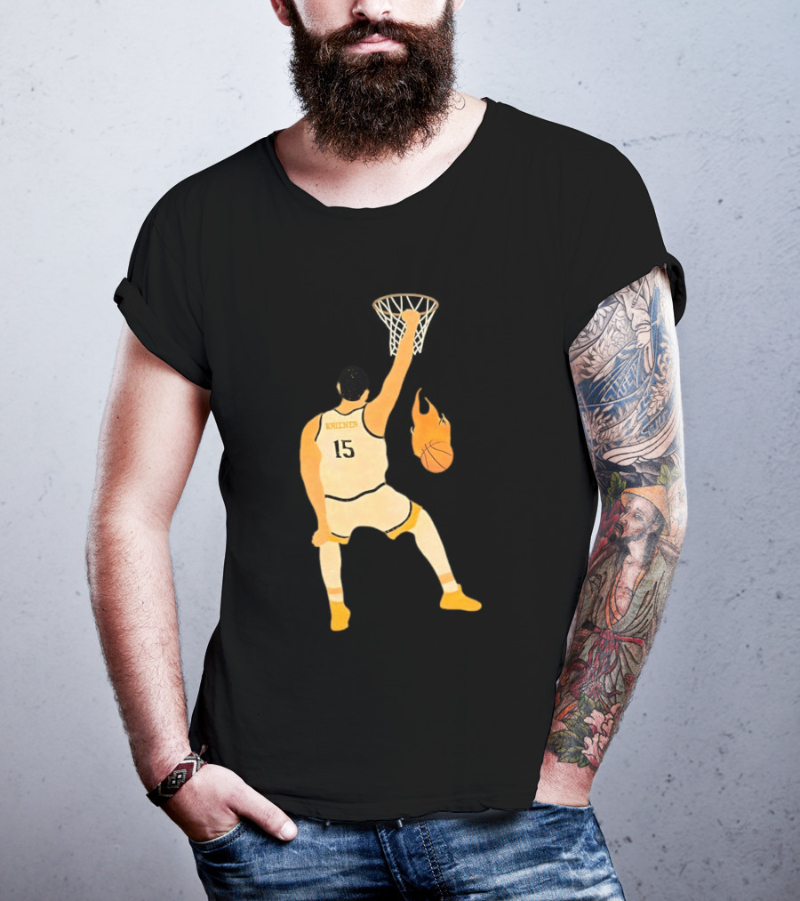 Nikola Jokic Denver Nuggets 15 Basketball Player Dunking Flame Ball T-Shirt
