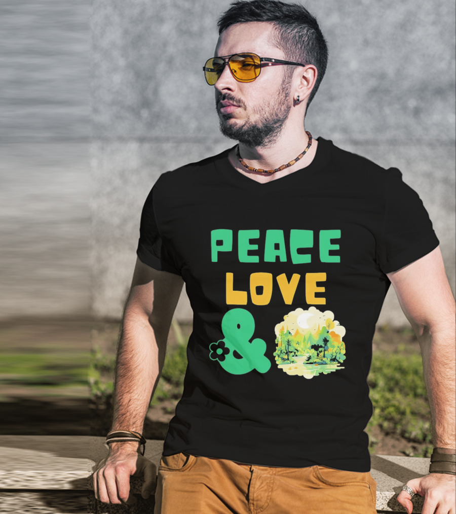 Peace Love And Nature Scenic Forest Scene T-Shirt
