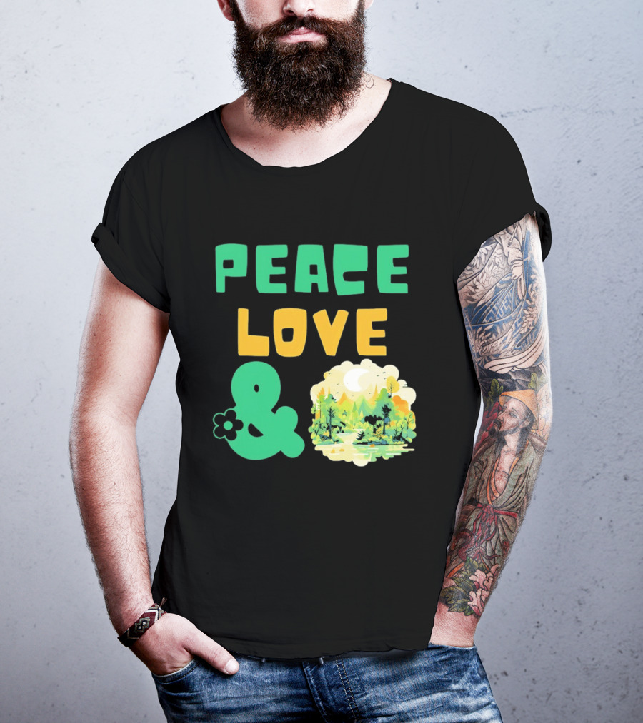 Peace Love And Nature Scenic Forest Scene T-Shirt