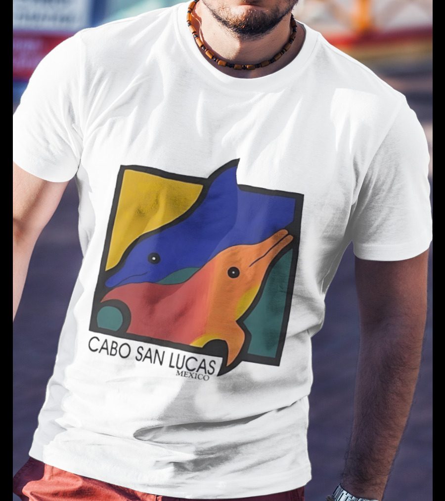 Cabo San Lucas Dolphin Colorful Art Mexico T-Shirt