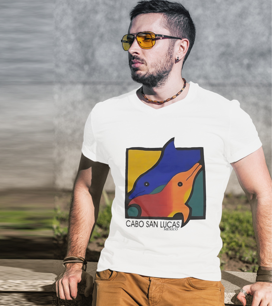 Cabo San Lucas Dolphin Colorful Art Mexico T-Shirt