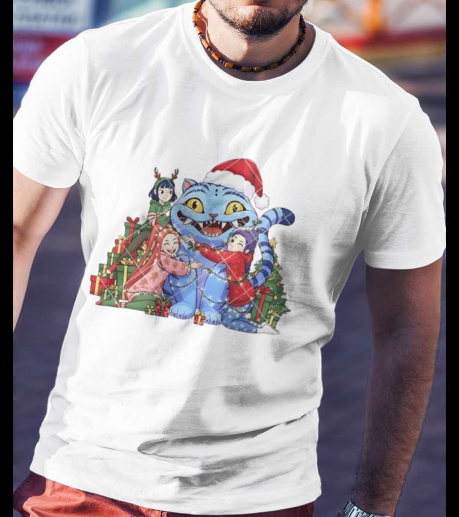 Derpy Huntrix Christmas Kpop Demon Hunters Holiday Cat Celebration With Friends T-Shirt