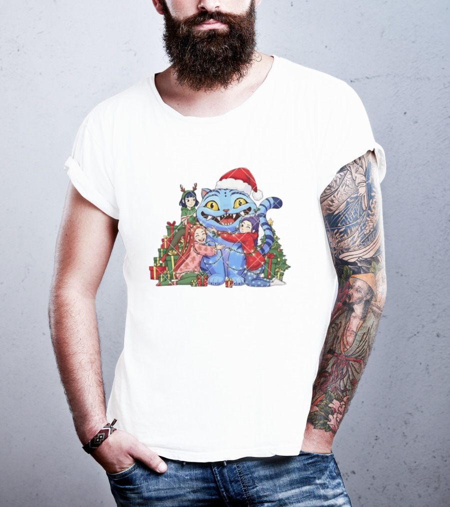 Derpy Huntrix Christmas Kpop Demon Hunters Holiday Cat Celebration With Friends T-Shirt