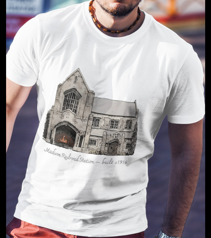 Madison Railroad Station Built 1916 Classic Architecture T-Shirt