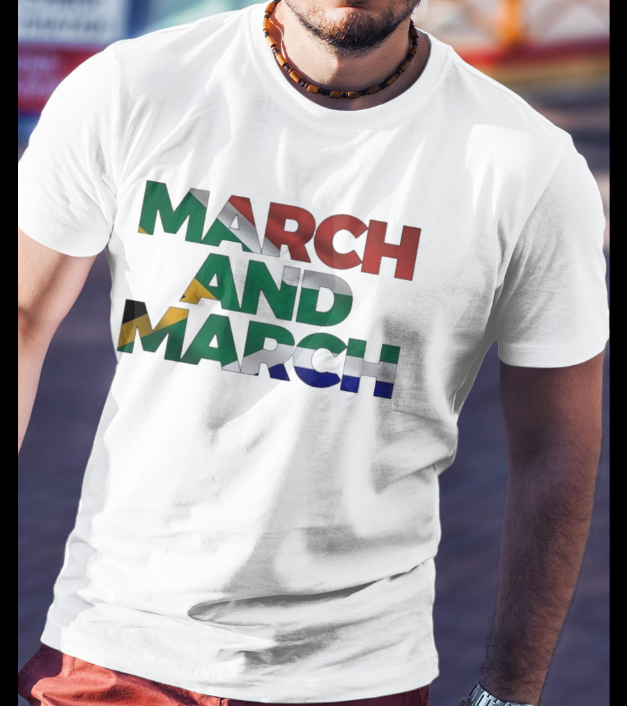 March And March South African Flag T-Shirt