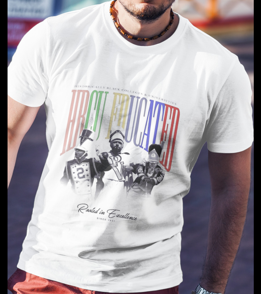 HBCU Educated 1837 Rooted In Excellence Colorful Marching Band T-Shirt