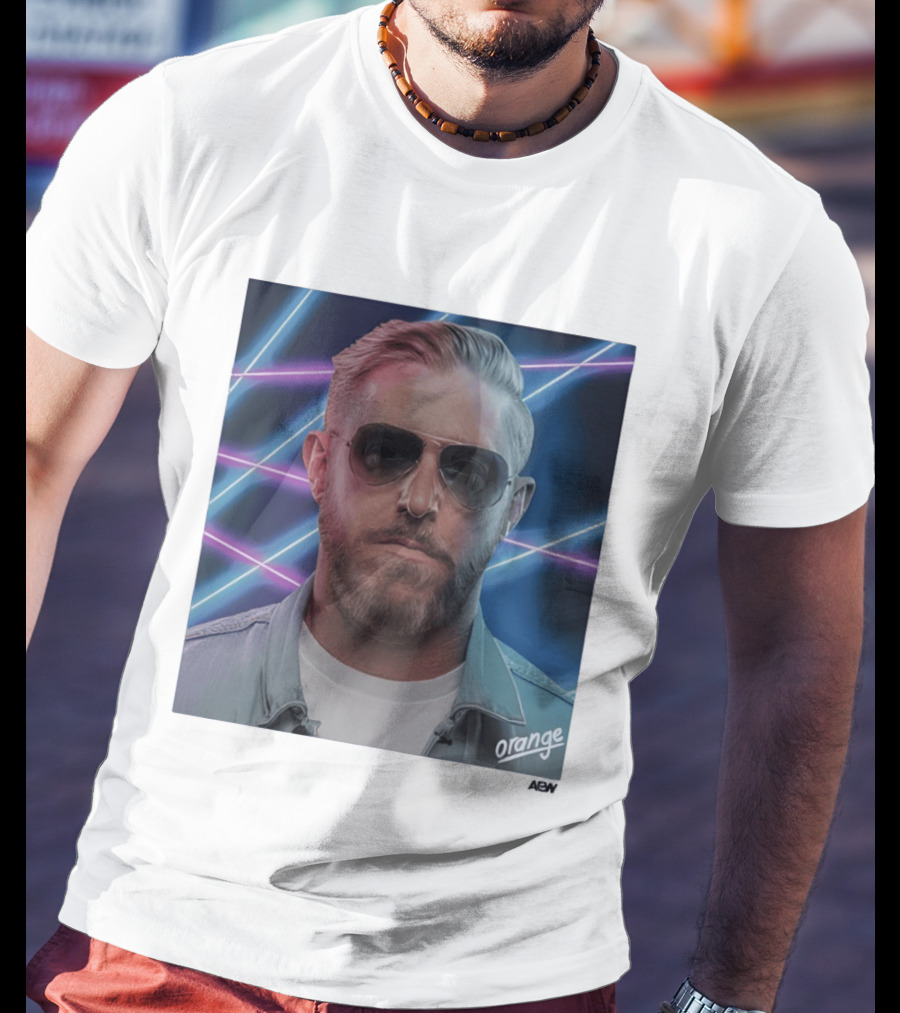 Orange Cassidy Sunglasses AEW Retro Neon T-Shirt
