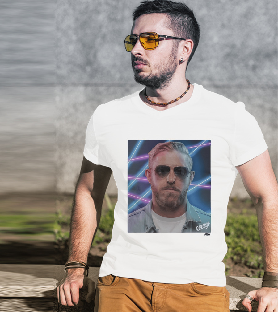 Orange Cassidy Sunglasses AEW Retro Neon T-Shirt