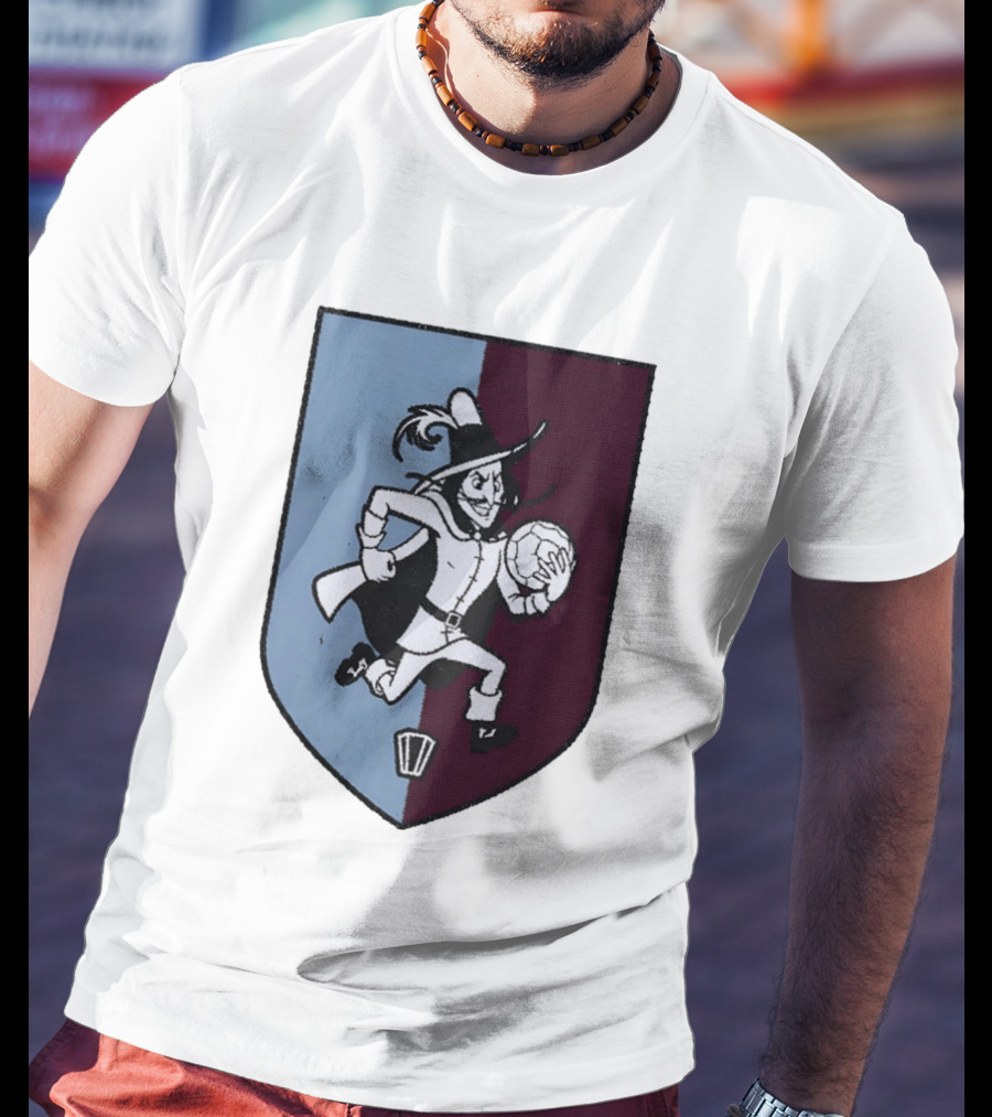 The Villan Football Mascot With Ball And Shield T-Shirt