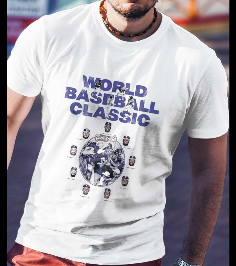 World Baseball Classic Venezuela Players Team Collage T-Shirt