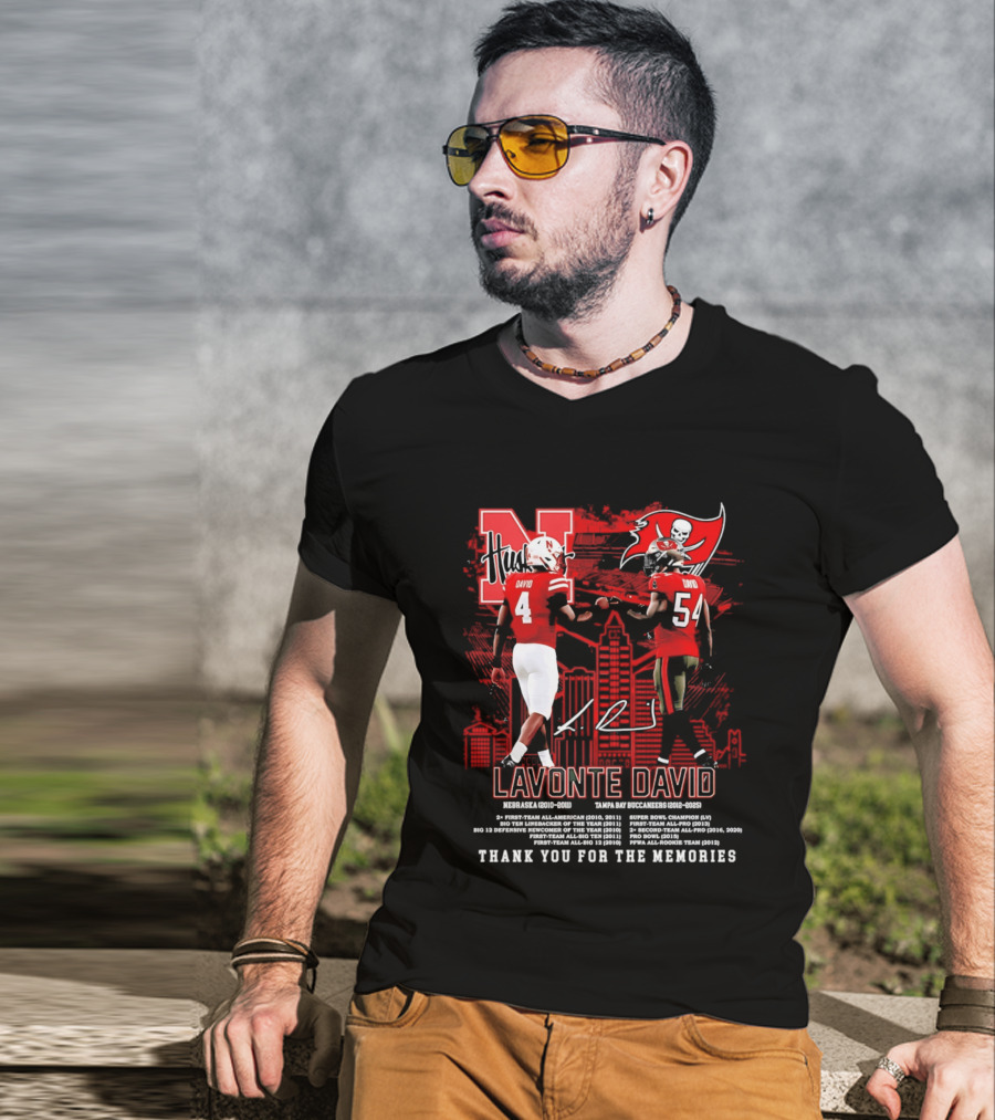 Lavonte David Nebraska Huskers Tampa Bay Buccaneers Thank You For The Memories T-Shirt