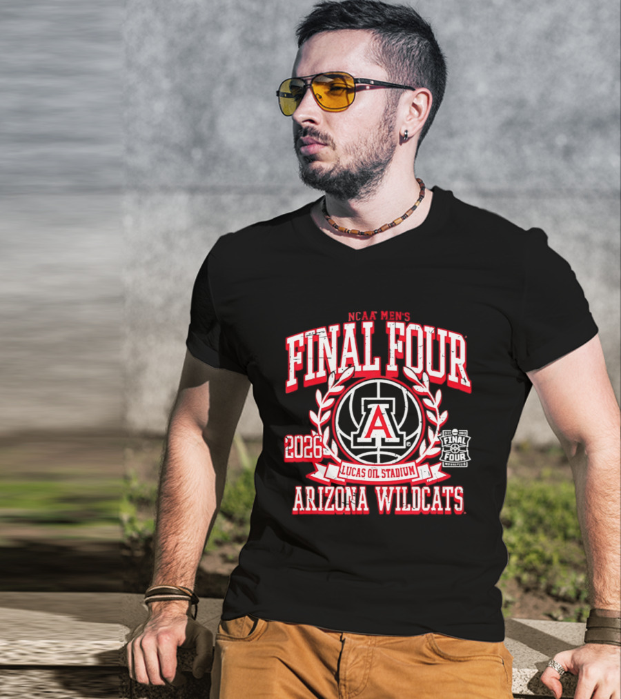NCAA Men's Final Four 2026 Arizona Wildcats Lucas Oil Stadium T-Shirt