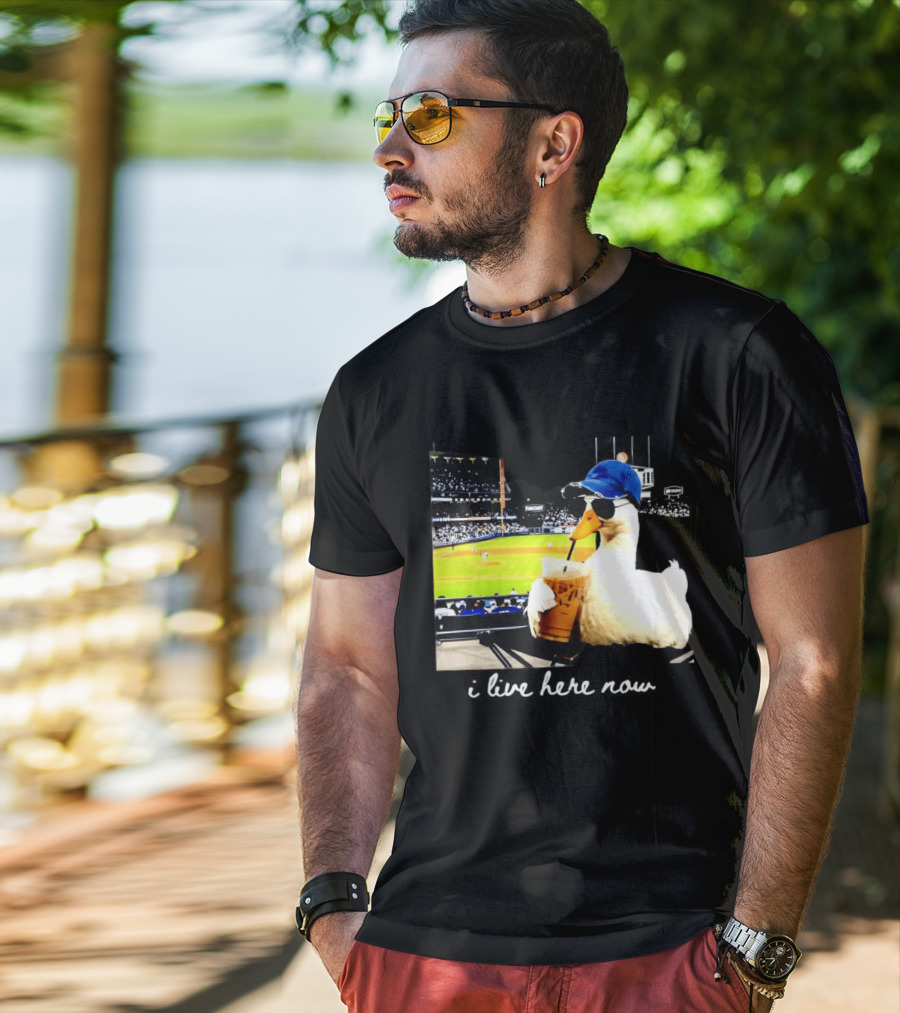 I Live Here Now Goose Ballfield Travel Baseball Softball Tournament T-Shirt