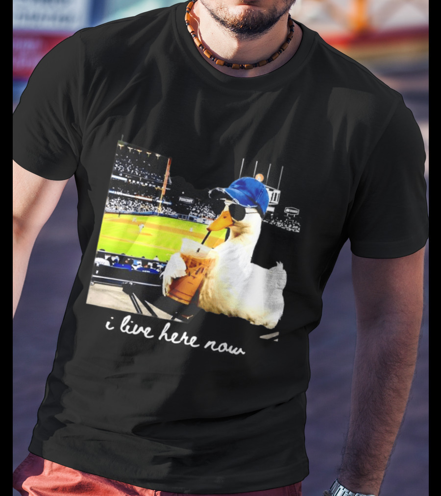 I Live Here Now Goose Ballfield Travel Baseball Softball Tournament T-Shirt