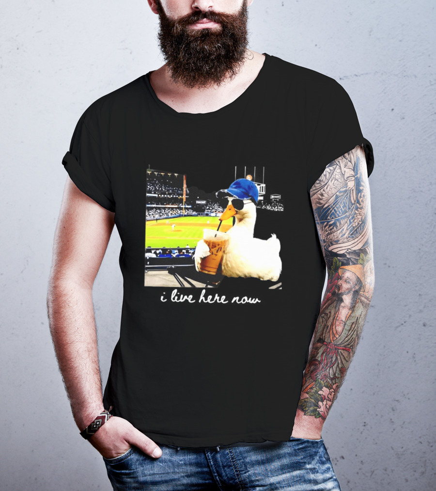 I Live Here Now Goose Ballfield Travel Baseball Softball Tournament T-Shirt