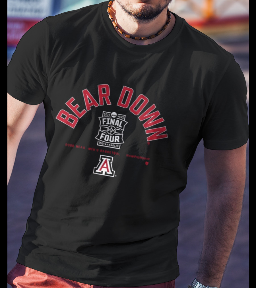 Arizona Wildcats Bear Down Final Four 2026 Bench Mob Basketball Championship T-Shirt