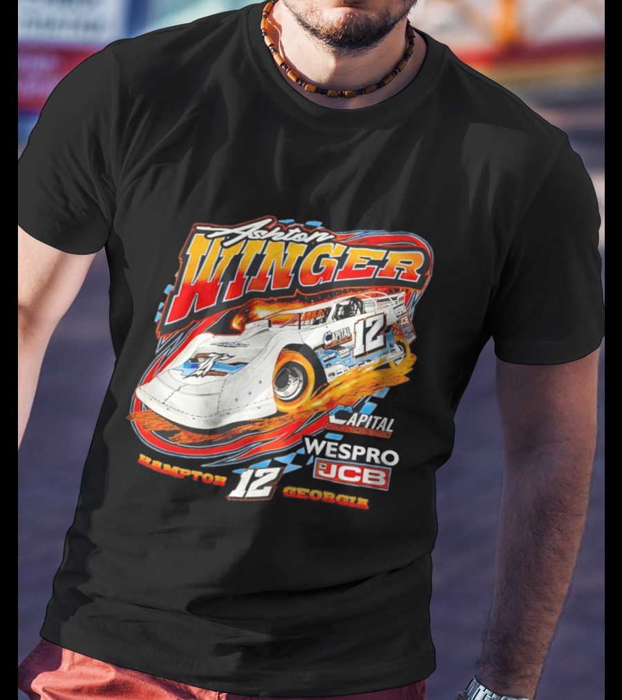 Ashton Winger Racing Capital Sports Construction Hampton Georgia 12 Car Wespro JCB T-Shirt