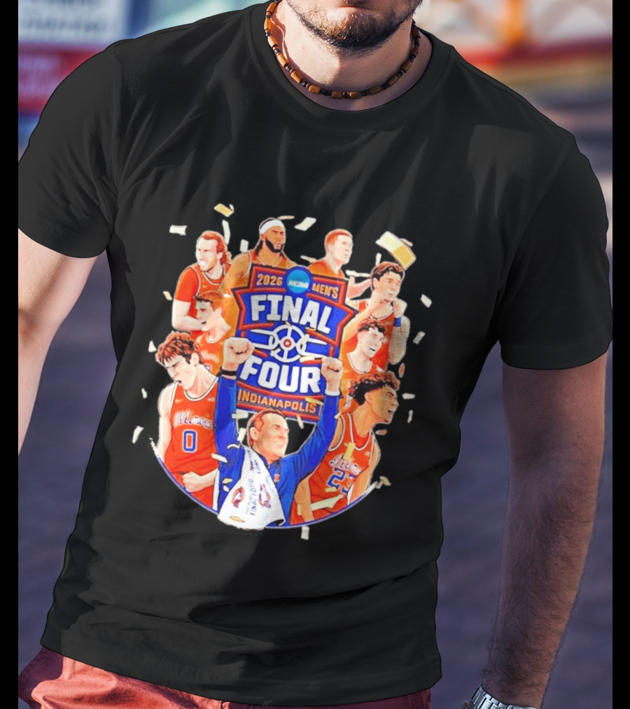 2026 NCAA Men's Final Four Indianapolis Illinois Fighting Illini Basketball T-Shirt