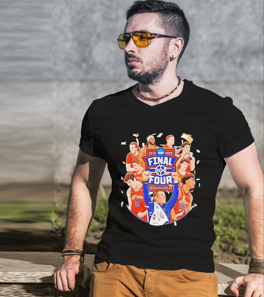 2026 NCAA Men's Final Four Indianapolis Illinois Fighting Illini Basketball T-Shirt