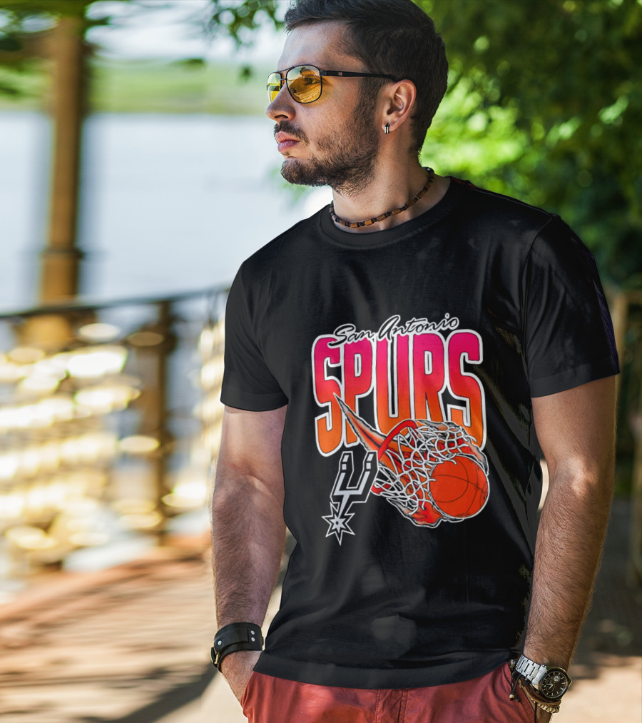 San Antonio Spurs Basketball 2026 Fireball Net T-Shirt