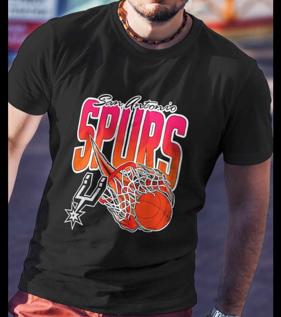 San Antonio Spurs Basketball 2026 Fireball Net T-Shirt