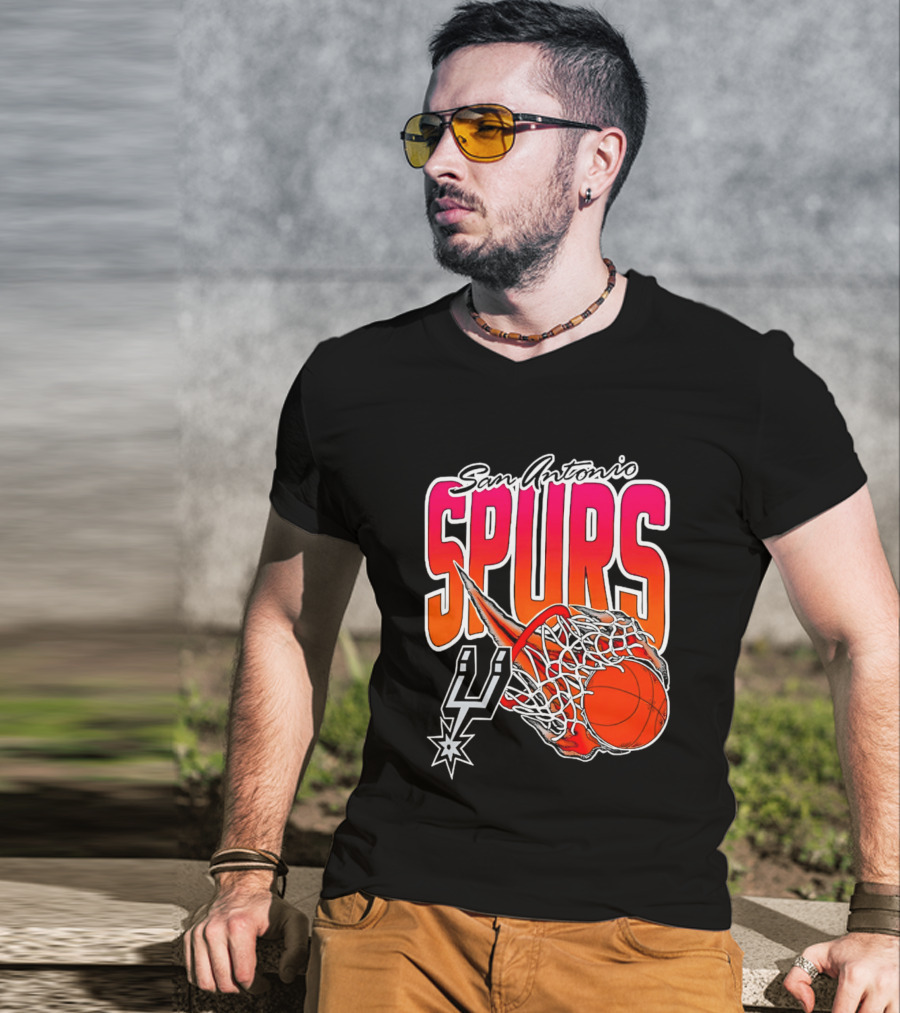 San Antonio Spurs Basketball 2026 Fireball Net T-Shirt