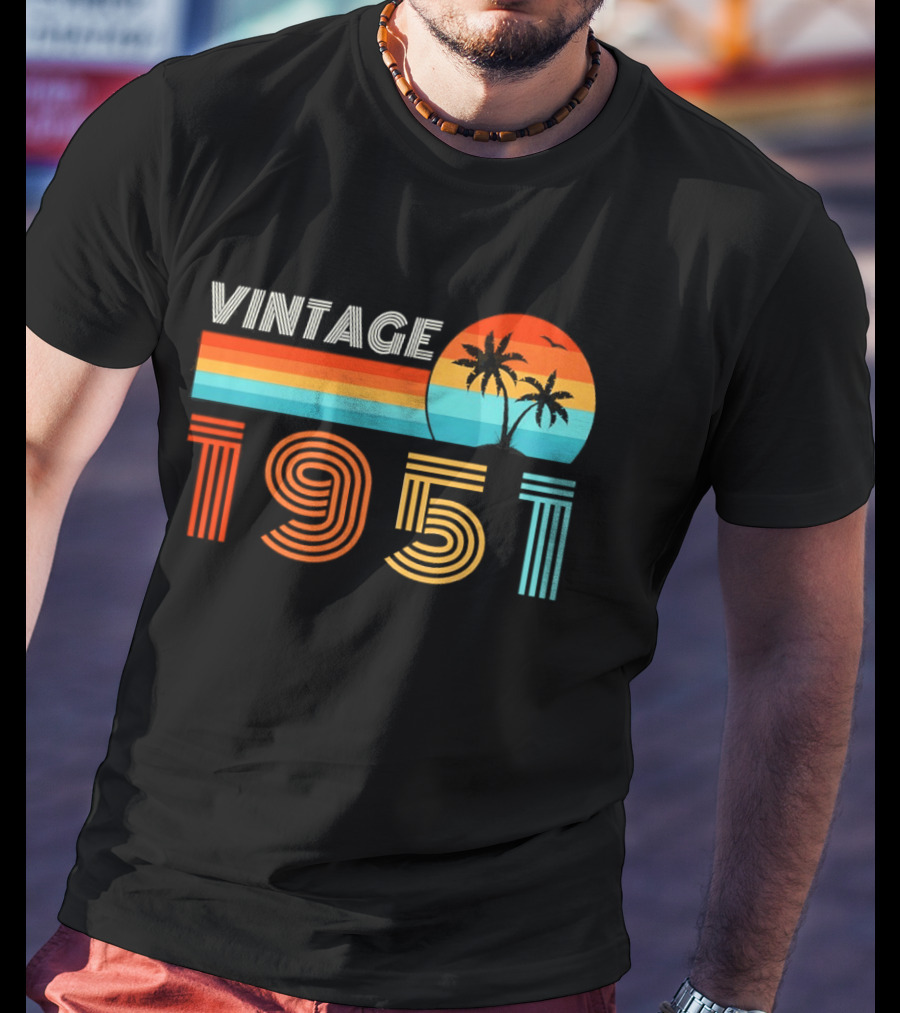 Vintage 1951 Palm Sunset Retro Seventies T-Shirt