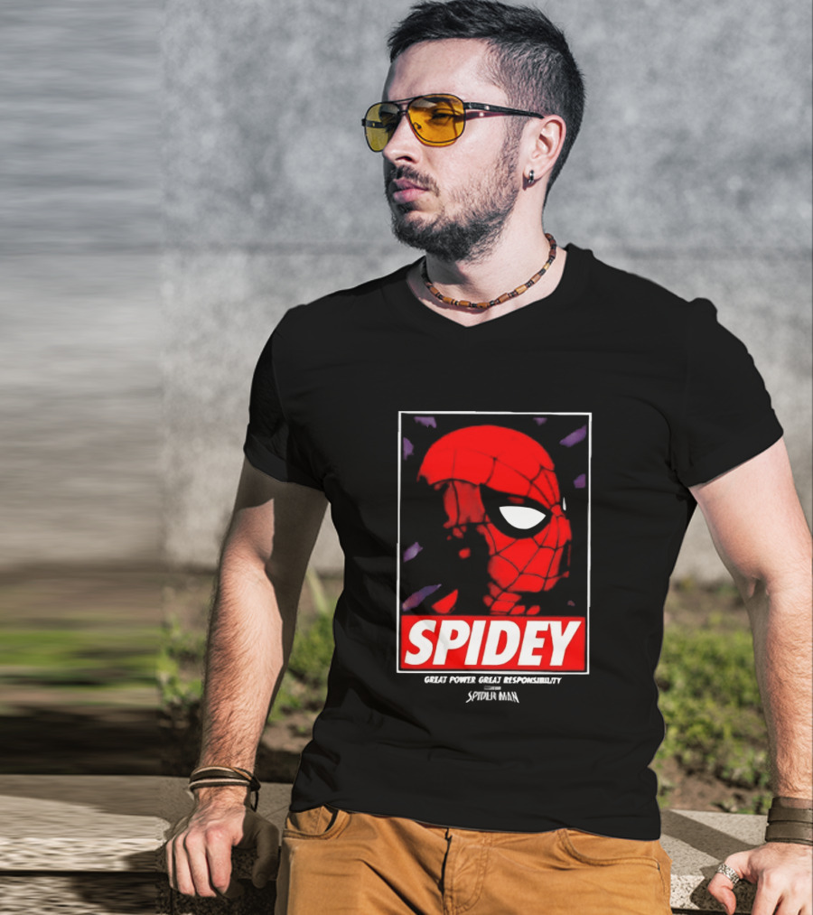 SPIDEY Great Power Great Responsibility Spider Man T-Shirt