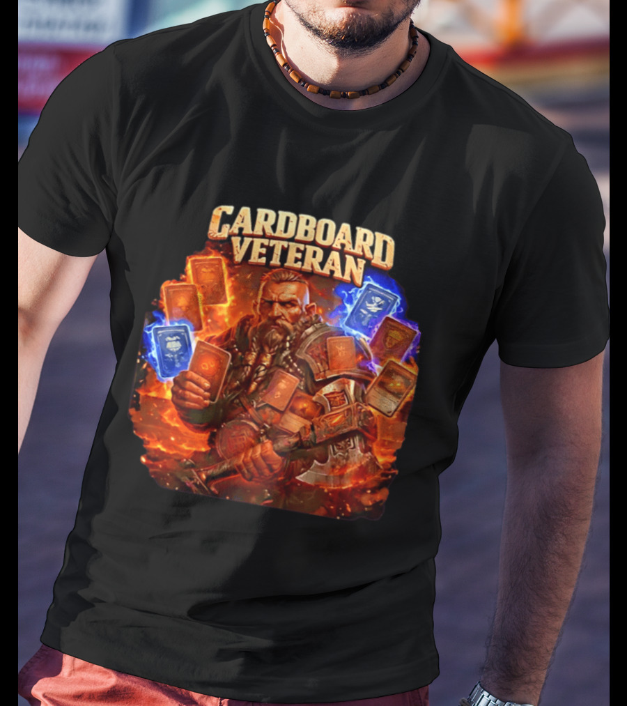 Cardboard Veteran Fantasy Gamer TCG Professional Epic Card Battle Warrior T-Shirt