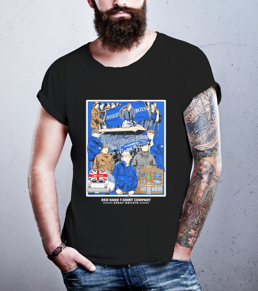 Chelsea Shed Boys Retro Football Culture Red Hand Company T-Shirt