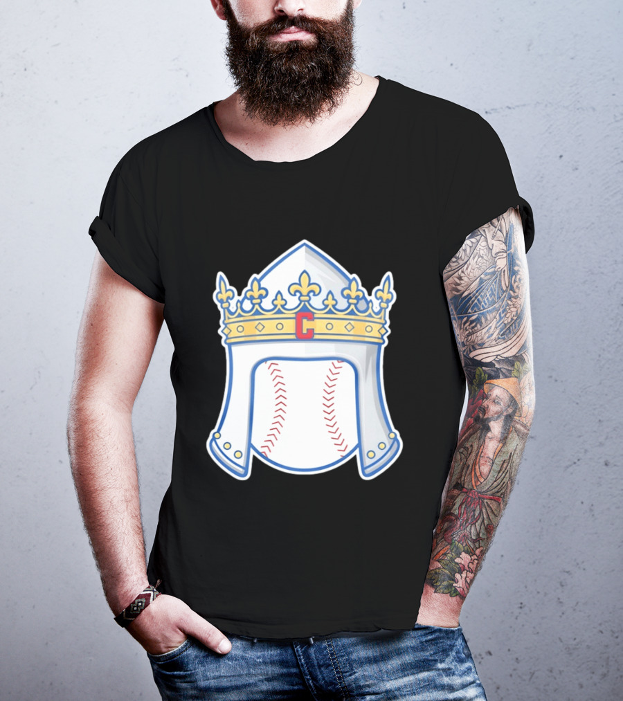 Chicago Cubs Sir Longball Baseball Helmet Crown T-Shirt
