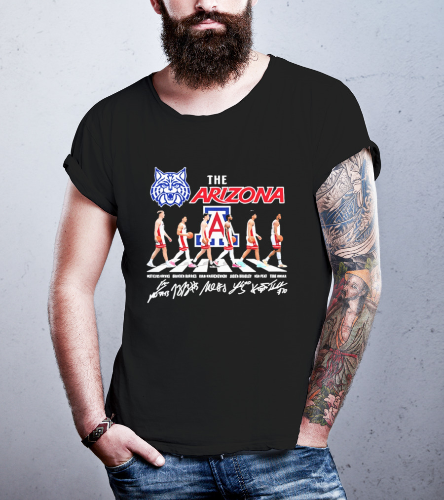 Arizona Wildcats Basketball Roster Abbey Road Walk Team T-Shirt