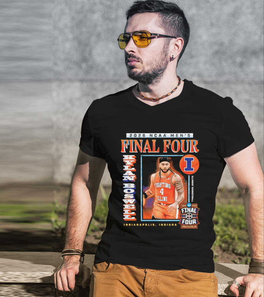 Kylan Boswell 2026 NCAA Men's Final Four Illinois Fighting Illini Basketball Indianapolis T-Shirt