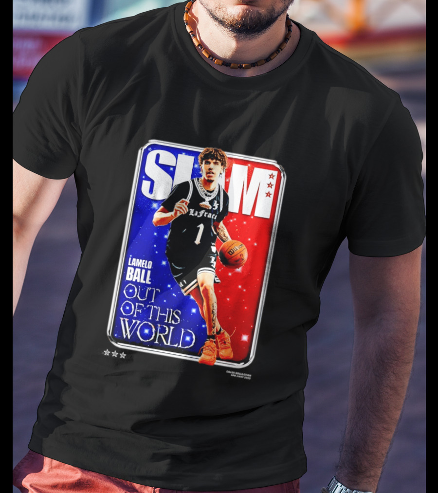 SLAM Cover LaMelo Ball 1 Charlotte Hornets Out Of This World T-Shirt