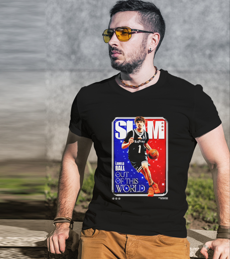 SLAM Cover LaMelo Ball 1 Charlotte Hornets Out Of This World T-Shirt