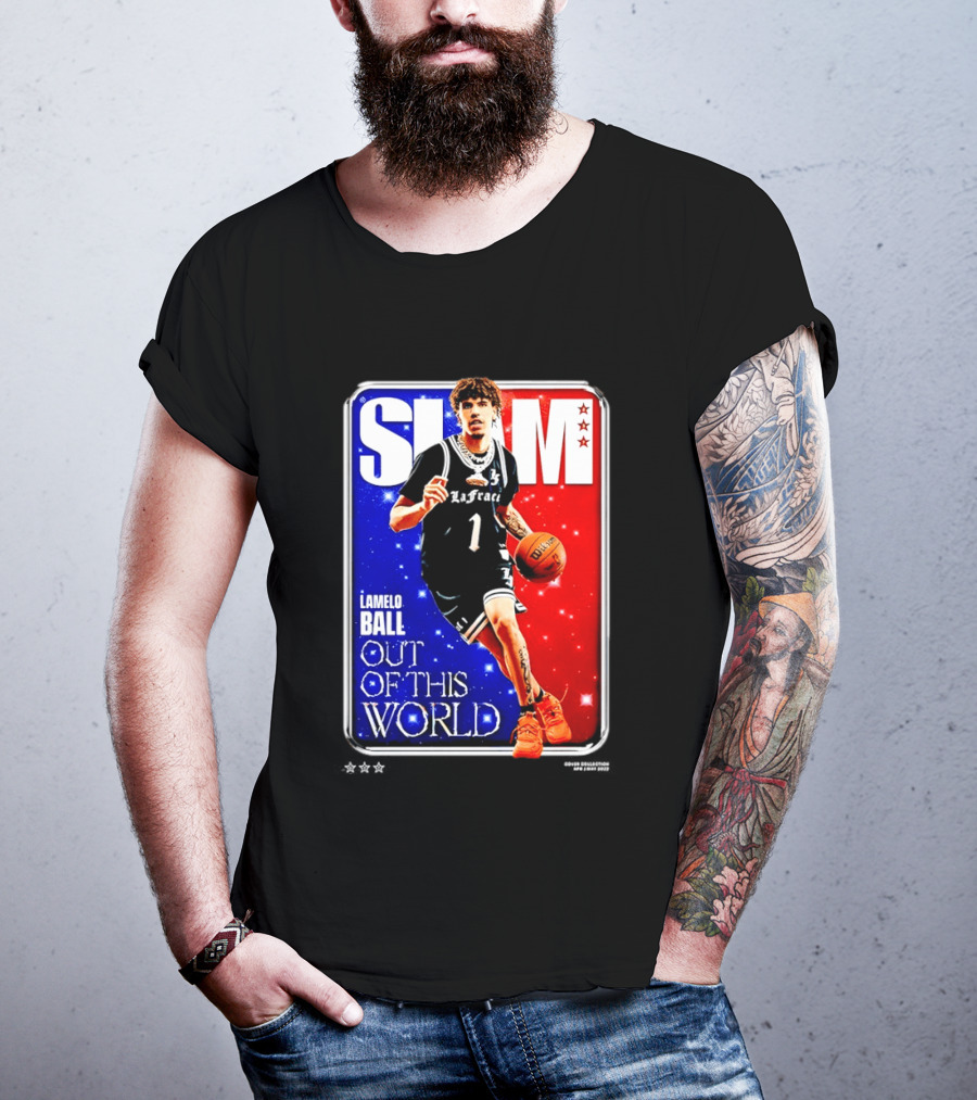 SLAM Cover LaMelo Ball 1 Charlotte Hornets Out Of This World T-Shirt
