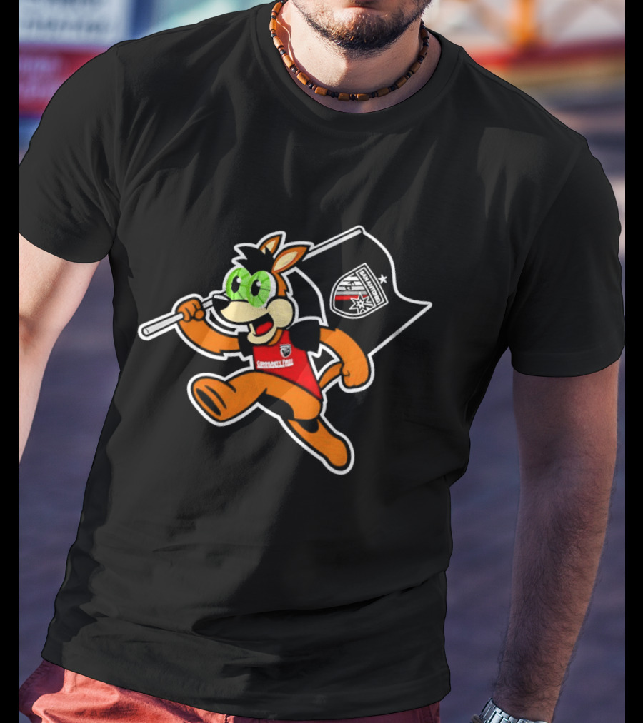 Coyote With Soccer Flag SAFC Crest Animated T-Shirt