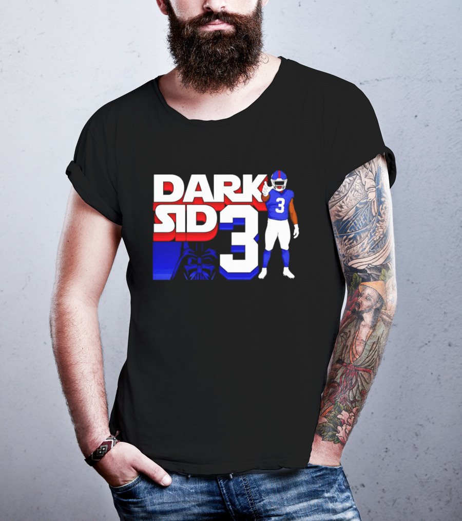 Darth Vader Star Wars Dark Side 3 New York Giants Football Player T-Shirt