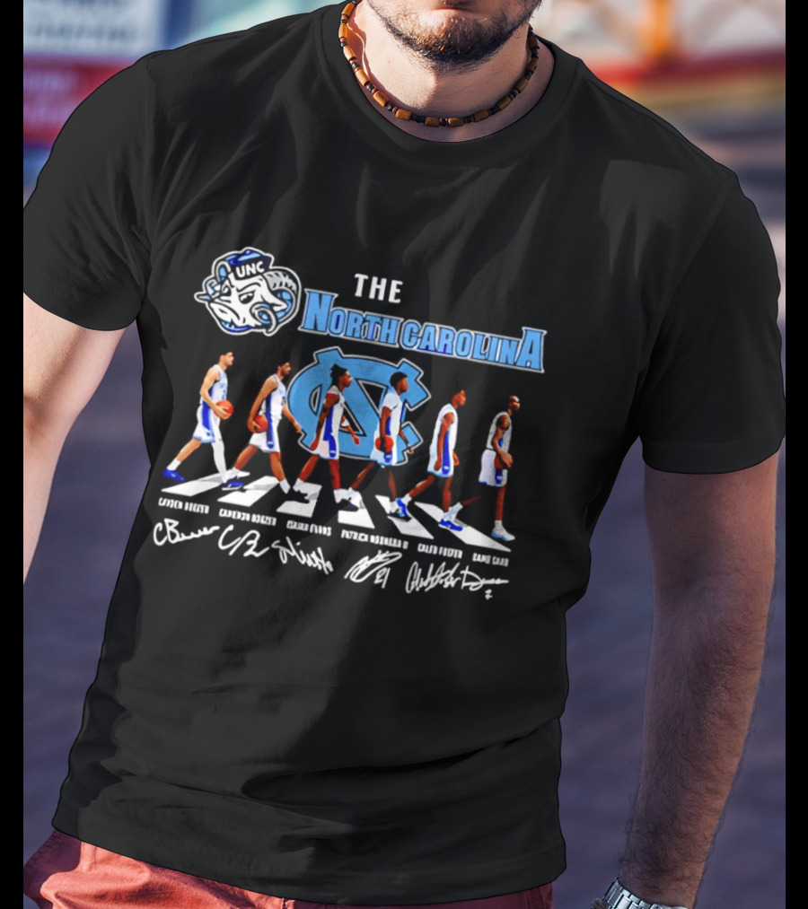 The North Carolina Tar Heels Basketball Players Abbey Road Crossing T-Shirt