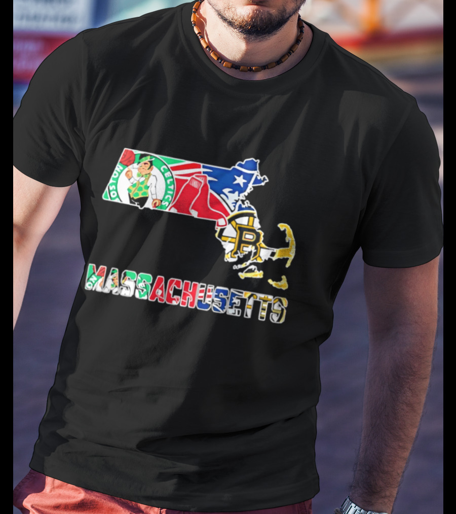 Boston Celtics Red Sox Massachusetts Sports Teams State Bruins T-Shirt