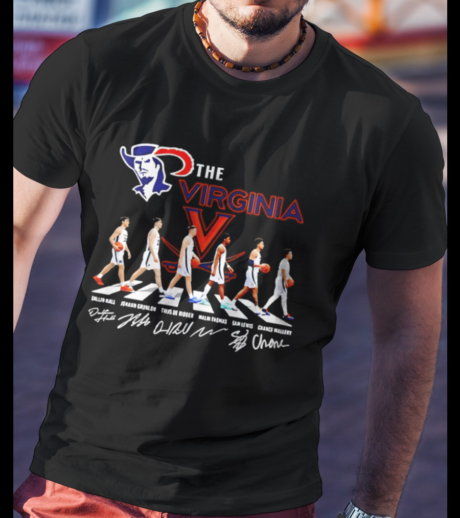 The Virginia Cavaliers Men's Basketball Team Abbey Road Homage T-Shirt