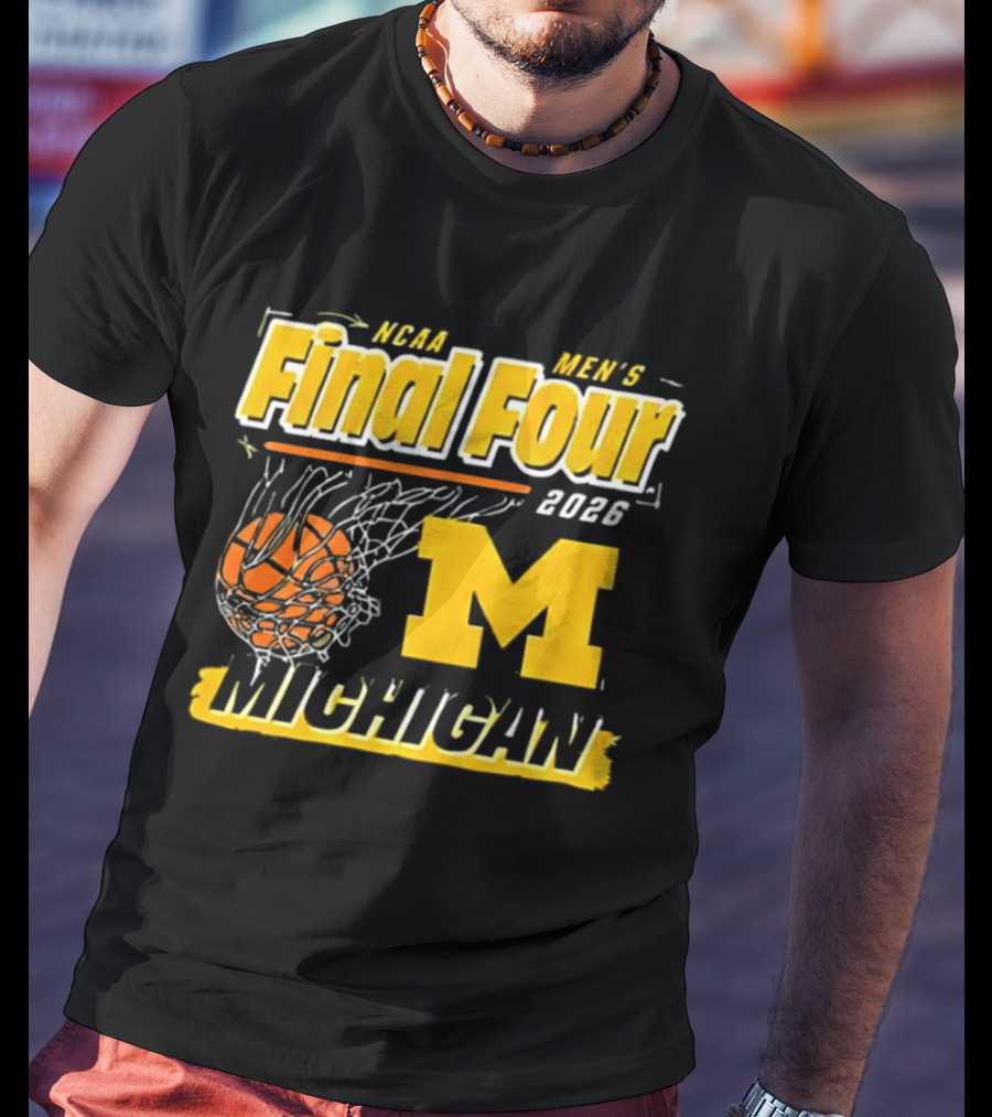 NCAA Men's Final Four 2023 Michigan Wolverines Basketball Swish T-Shirt