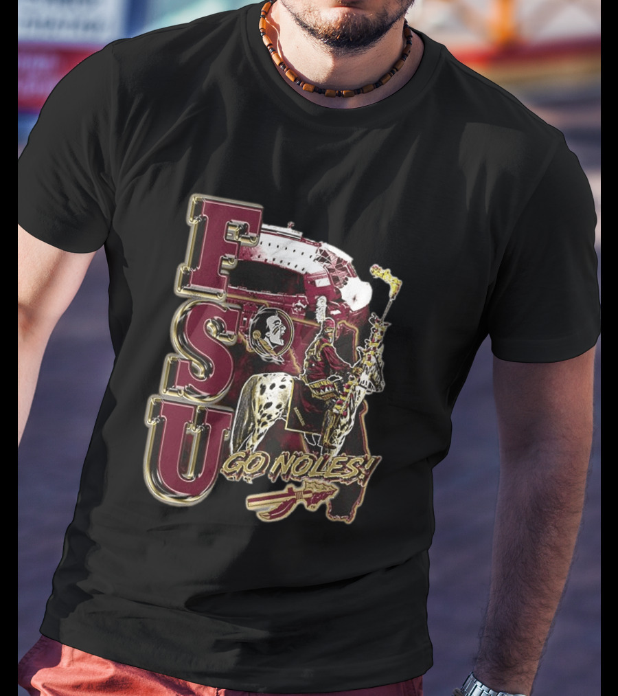 FSU Seminoles Go Noles Osceola And Renegade Stadium Spirit T-Shirt