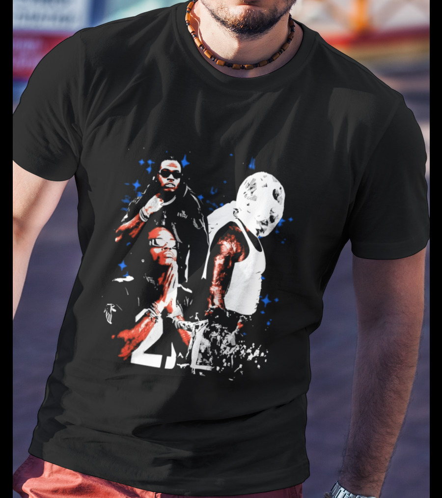 Gunna One Of Wun Globe Stars Red White Blue T-Shirt