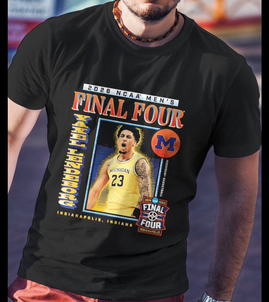 2026 NCAA Men's Final Four Yaxel Lendeborg Michigan Basketball Indianapolis Indiana T-Shirt