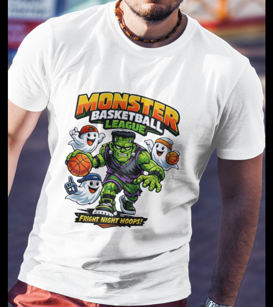 Monster Basketball League Fright Night Hoops Halloween Costume T-Shirt