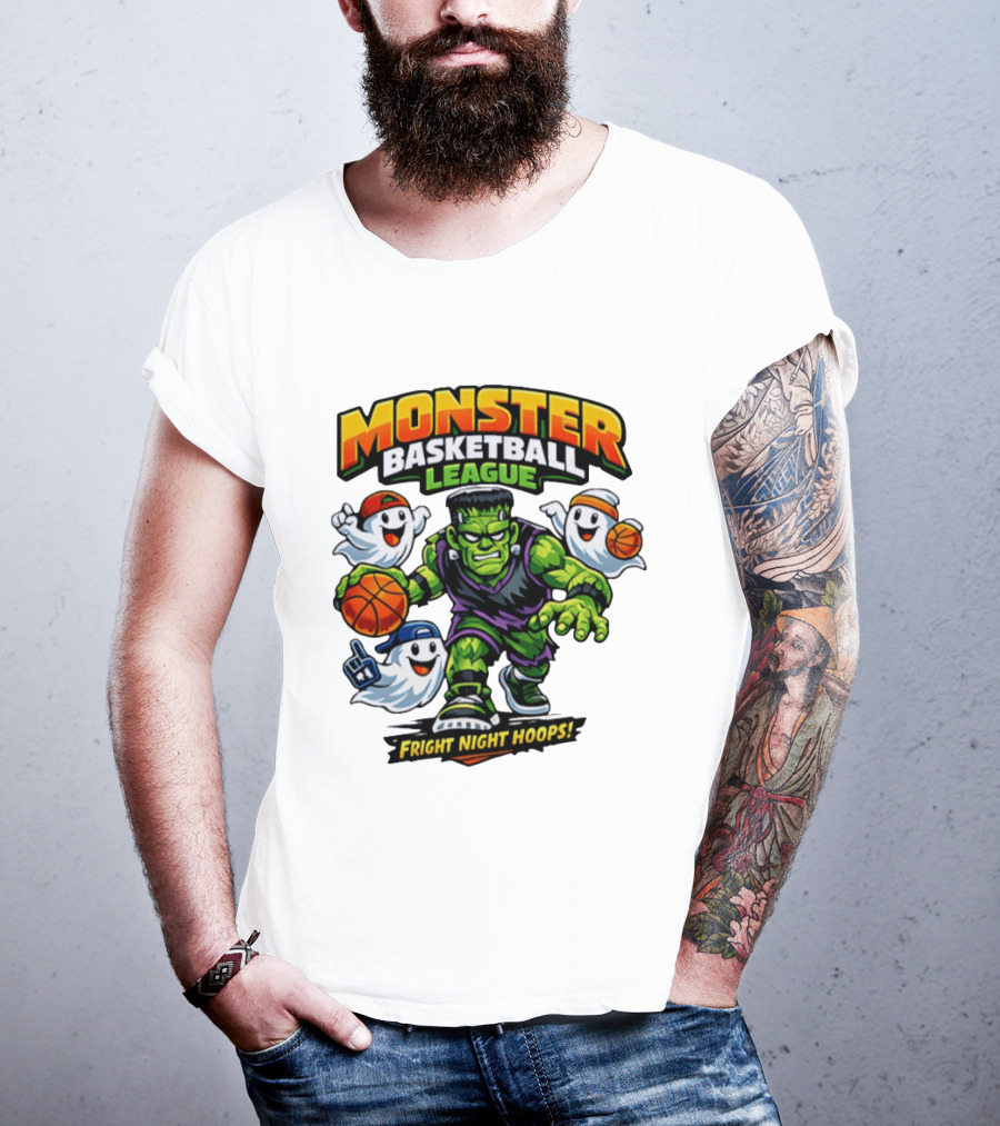 Monster Basketball League Fright Night Hoops Halloween Costume T-Shirt