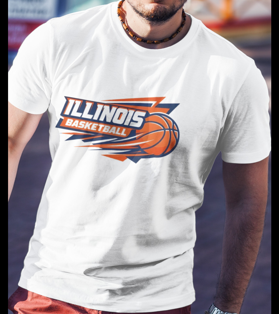 Illinois Basketball College Team Logo Sports T-Shirt
