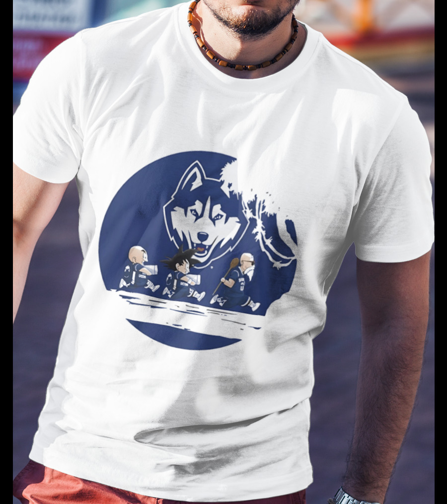 Uconn Huskies Meets Dragon Ball Characters Fusion T-Shirt
